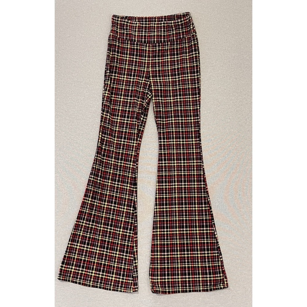 Wonder Nation Floral Flares Small Plus Boho Y2K Stretch Bell Bottom High Rise